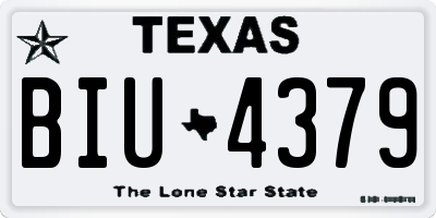 TX license plate BIU4379