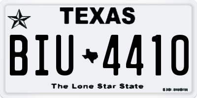 TX license plate BIU4410