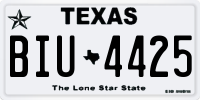 TX license plate BIU4425