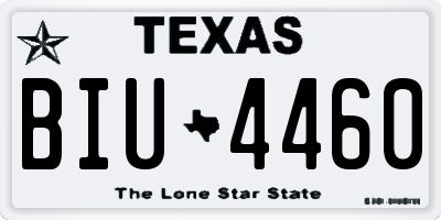 TX license plate BIU4460