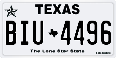 TX license plate BIU4496