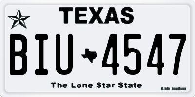TX license plate BIU4547