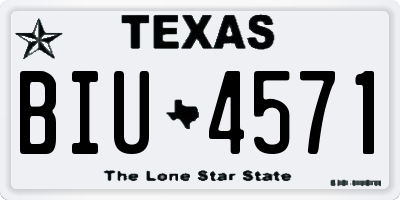 TX license plate BIU4571