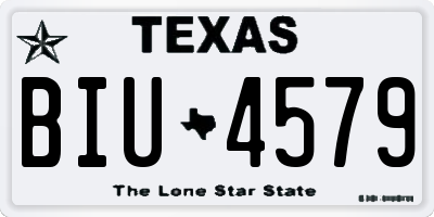 TX license plate BIU4579