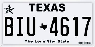 TX license plate BIU4617