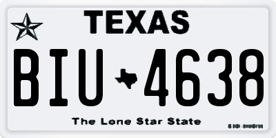 TX license plate BIU4638