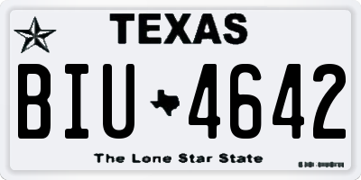 TX license plate BIU4642