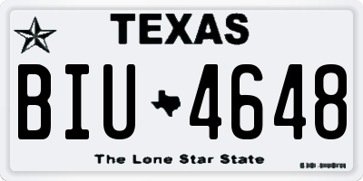 TX license plate BIU4648