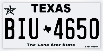 TX license plate BIU4650