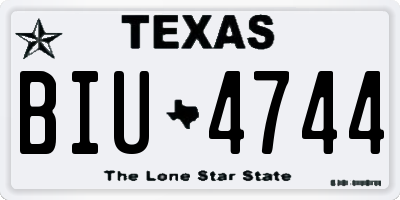 TX license plate BIU4744