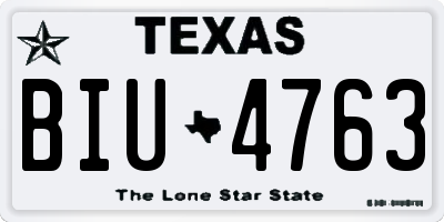 TX license plate BIU4763