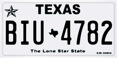 TX license plate BIU4782