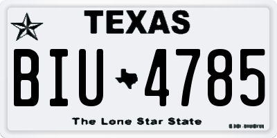 TX license plate BIU4785