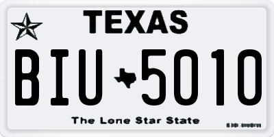TX license plate BIU5010