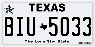 TX license plate BIU5033