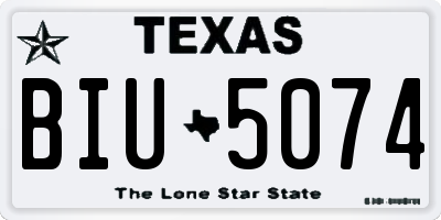 TX license plate BIU5074