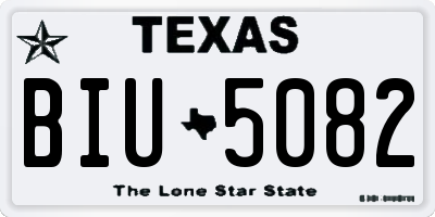 TX license plate BIU5082