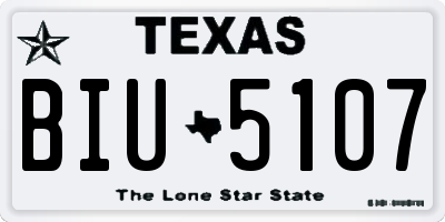 TX license plate BIU5107