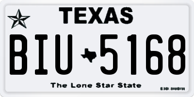 TX license plate BIU5168