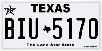 TX license plate BIU5170