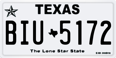 TX license plate BIU5172