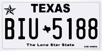 TX license plate BIU5188