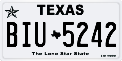 TX license plate BIU5242