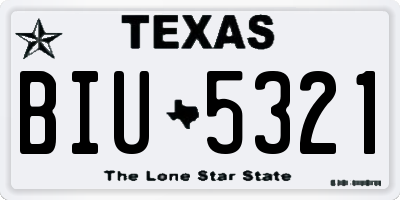 TX license plate BIU5321