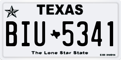 TX license plate BIU5341