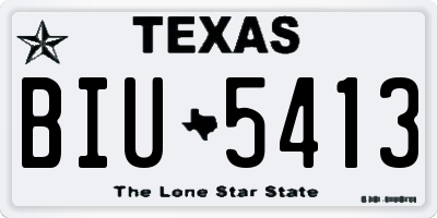 TX license plate BIU5413