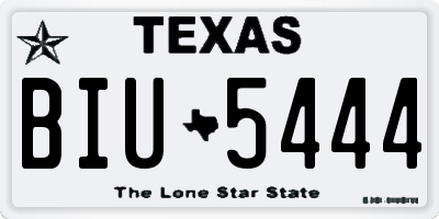 TX license plate BIU5444