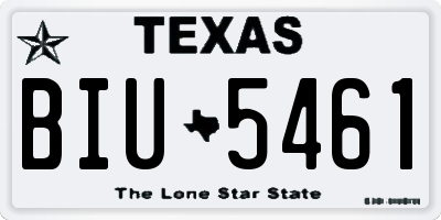TX license plate BIU5461