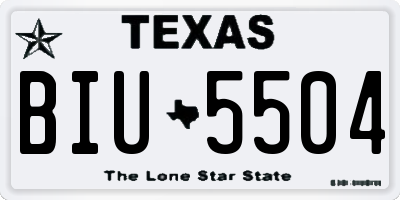 TX license plate BIU5504