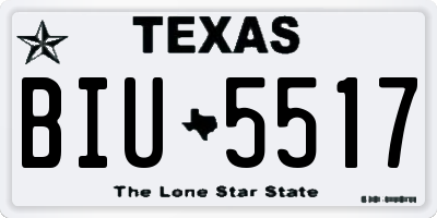 TX license plate BIU5517