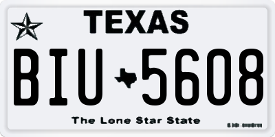 TX license plate BIU5608