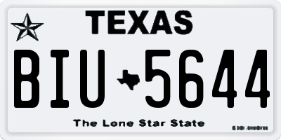 TX license plate BIU5644