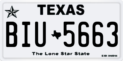 TX license plate BIU5663