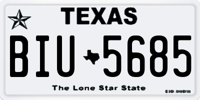 TX license plate BIU5685