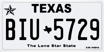 TX license plate BIU5729