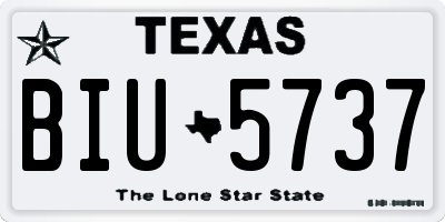 TX license plate BIU5737