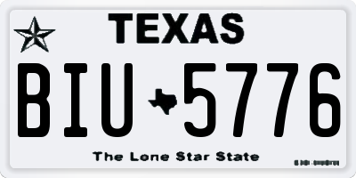 TX license plate BIU5776