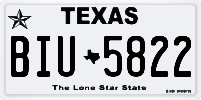 TX license plate BIU5822