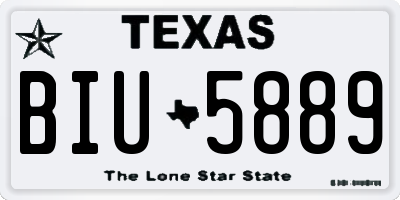 TX license plate BIU5889