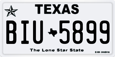 TX license plate BIU5899