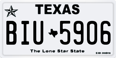 TX license plate BIU5906