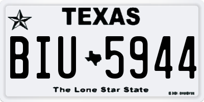 TX license plate BIU5944