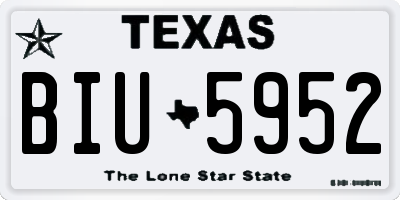 TX license plate BIU5952