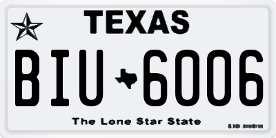 TX license plate BIU6006