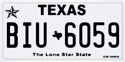 TX license plate BIU6059