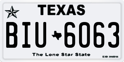 TX license plate BIU6063